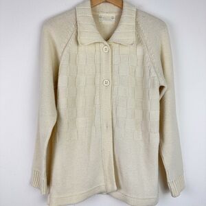 Vintage 70's Beige Cardigan Sweater